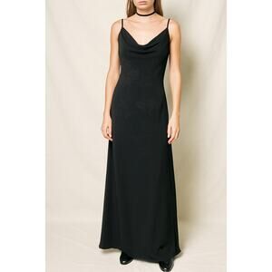 Y2K Beaded Roses Slip Dress Black 90s Grunge Dark Fairy Whimsigoth Maxi Dress 12